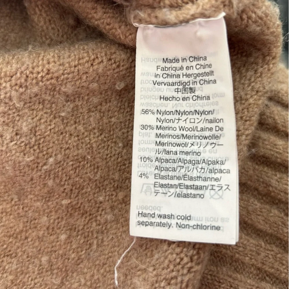 J.Crew Camel Oversized Crewneck‎ Sweater in Super Soft Yarn Wool Alpaca Size XS